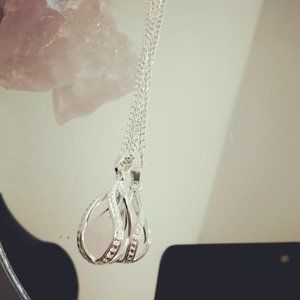 Rose Quartz Teardrop Cage Pendant